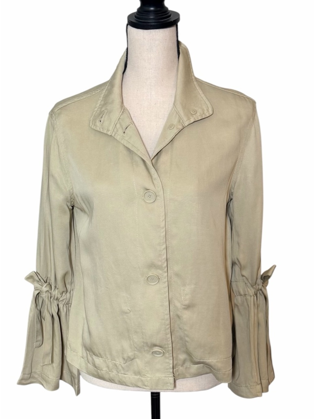 Catherine Malandrino Woman’s Tencel Linen Tie-Sleeve Jacket Size XS